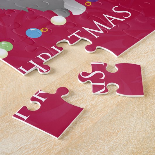 Schnauzer Frohe Weihnachtsgestaltung Puzzle (Seite)