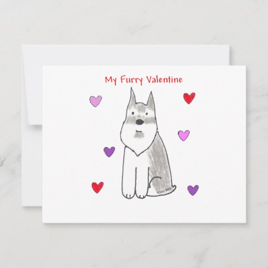 Schnauzer Furry Valentine Feiertagskarte (Vorderseite)