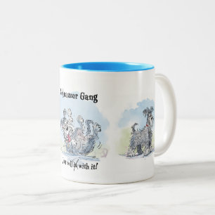 Schnauzer Gang Lustiger Kaffeebecher Zweifarbige Tasse