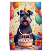 Schnauzer Geburtstagsfeier Mittlere Geschenktüte (Rückseite)