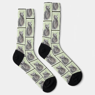 Schnauzer Gemälde Riesenschnauzer zugeschnittene H Socken