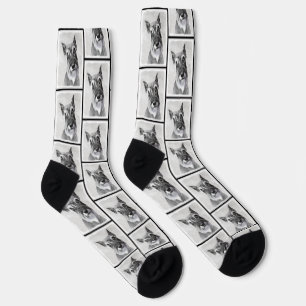 Schnauzer Gemälde Riesig zugeschnitten Original Hu Socken