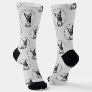 Schnauzer Gemälde Riesig zugeschnitten Original Hu Socken