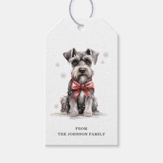 Schnauzer Geschenktags Geschenkanhänger (Vorderseite)