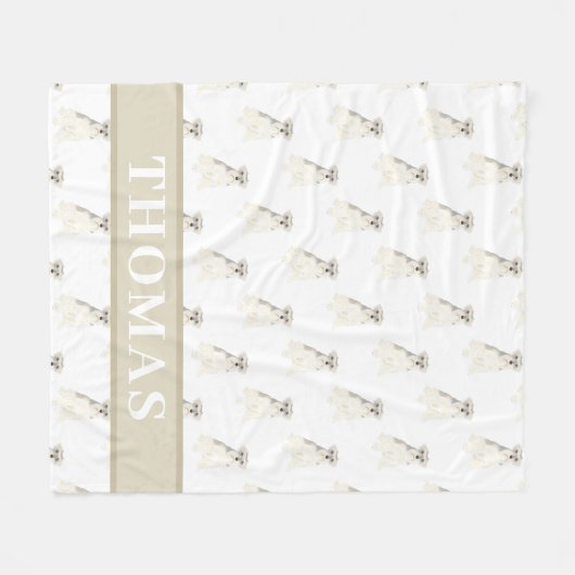 Schnauzer (grau & weiß) fleecedecke (Vorderseite (Horizontal))