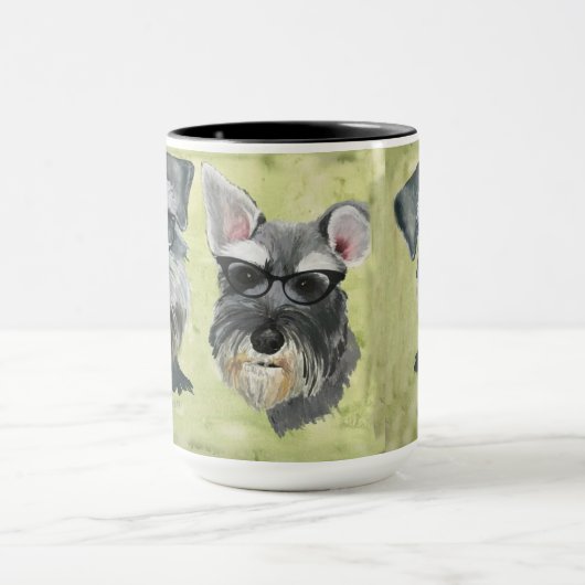 Schnauzer-Groovy Glas-Kaffee-Tasse Tasse (Zentrum)