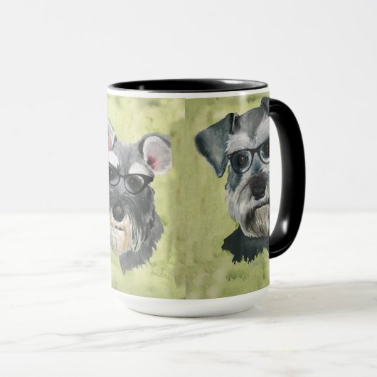 Schnauzer-Groovy Glas-Kaffee-Tasse Tasse (VorderseiteRechts)