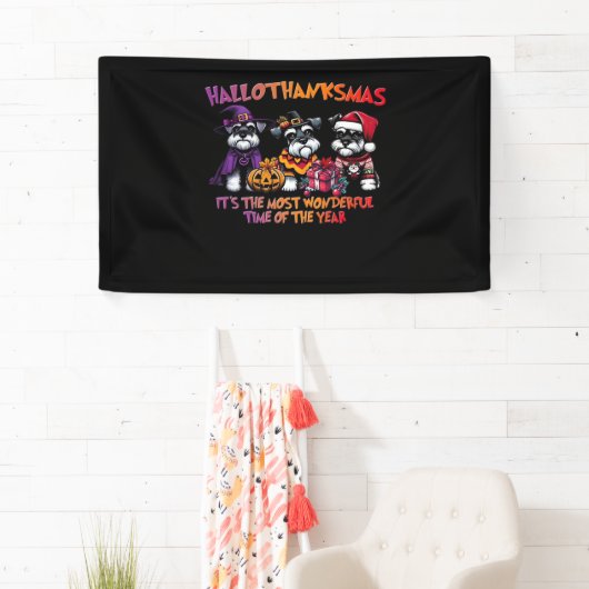 Schnauzer Halloween Erntedank Weihnachtsklassiker Banner (Insitu)