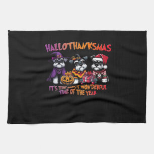 Schnauzer Halloween Erntedank Weihnachtsklassiker Geschirrtuch