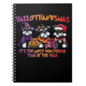 Schnauzer Halloween Erntedank Weihnachtsklassiker Notizblock (Vorderseite)