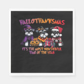 Schnauzer Halloween Erntedank Weihnachtsklassiker Serviette (Vorderseite)
