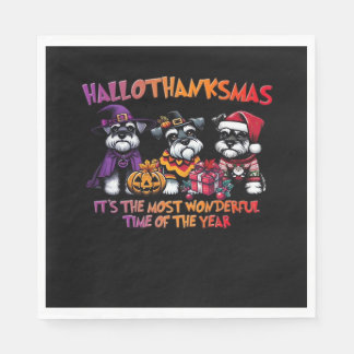Schnauzer Halloween Erntedank Weihnachtsklassiker Serviette