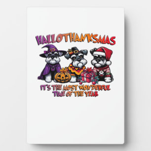 Schnauzer Halloween Erntedankfest Weihnachten Klas Fotoplatte