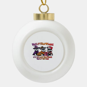 Schnauzer Halloween Erntedankfest Weihnachten Klas Keramik Kugel-Ornament