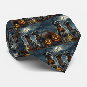 Schnauzer Halloween Gruselig Krawatte