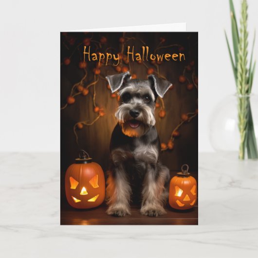 Schnauzer Halloween Karte (Vorderseite)