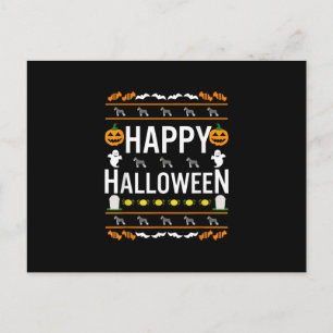 Schnauzer Halloween Lazy Ugly Costume Hund T-Shirt Feiertagspostkarte