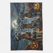 Schnauzer Halloween Spooky Geschirrtuch (Vertikal)