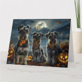 Schnauzer Halloween Spooky Karte (Vorderseite)