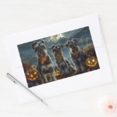 Schnauzer Halloween Spooky Rechteckiger Aufkleber (Umschlag)