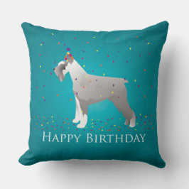 Schnauzer Happy Birthday Design Kissen