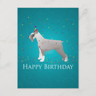 Schnauzer Happy Birthday Design Postkarte