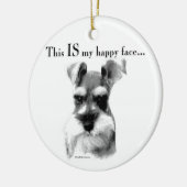 Schnauzer Happy Face Keramik Ornament (Links)