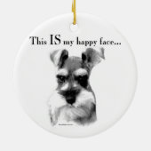 Schnauzer Happy Face Keramik Ornament (Hinten)
