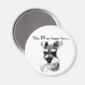 Schnauzer Happy Face Magnet (Vorderseite/Rückseite)