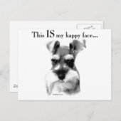 Schnauzer Happy Face Postkarte (Vorne/Hinten)