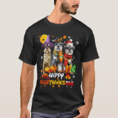 Schnauzer Happy Hallothanksmas Dog Lover Christmas T-Shirt (Vorderseite)