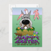 Schnauzer Happy Oaster Feiertagspostkarte (Vorne/Hinten)