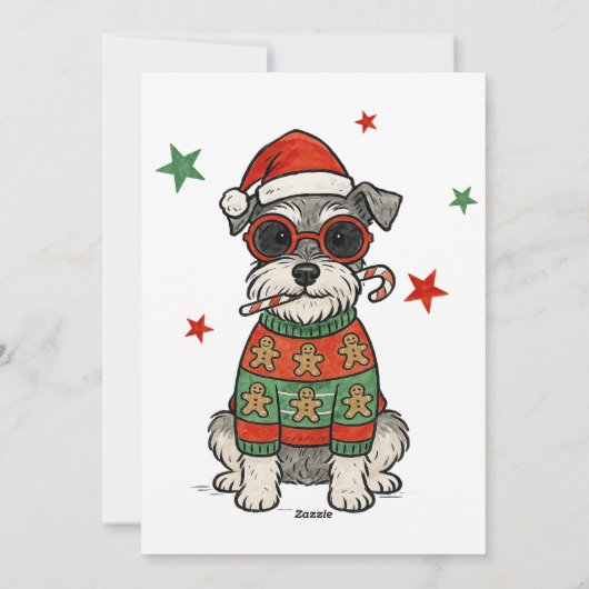 Schnauzer hässlicher Pullover Weihnachten Hund Zuc (Rückseite)