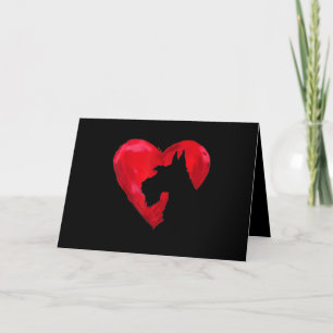 Schnauzer Heart Silhouette Valentinstag Hund Liebe Feiertagskarte