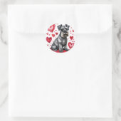 Schnauzer & Hearts Aufkleber (Tasche)