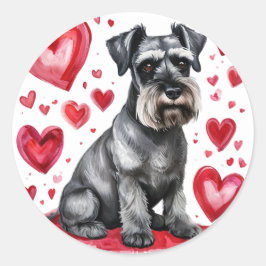 Schnauzer & Hearts Sticker