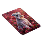 Schnauzer Herzförmige Wildblumen Flexibel Magnet (Rechte Seite)