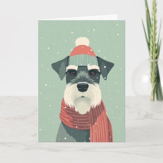 Schnauzer Holiday Greeting Karte (Vorderseite)