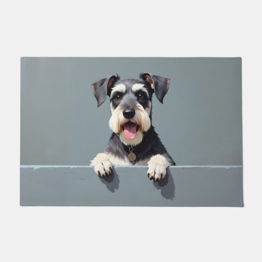 Schnauzer Hund Fußmatte Kunst (Vorderseite)