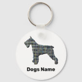 Schnauzer Hund Gelb- und Schwarz-Gitter Schlüsselanhänger (Rückseite)