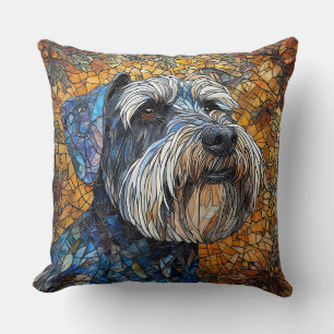 Schnauzer-Hund in atemberaubender Detaildarstellun Kissen