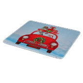 Schnauzer Hund in Auto mit dem Weihnachtsmann Schneidebrett (Ecke)