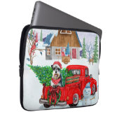 Schnauzer Hund in Weihnachten LKW Schnee Laptopschutzhülle (Vorne Rechts)