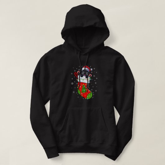 Schnauzer Hund in Weihnachtssocken Funny Santa Sch Hoodie (Design vorne)