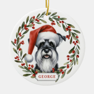 Schnauzer Hund Keramik Kreis Ornament