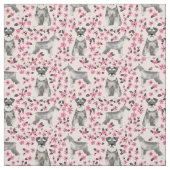 Schnauzer-Hund Kirschblüten Rosa Stoff (Muster)