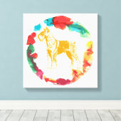 Schnauzer Hund Leinwanddruck (Insitu (Holzboden))