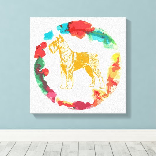 Schnauzer Hund Leinwanddruck (Insitu (Holzboden))