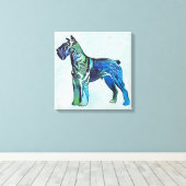 Schnauzer Hund Leinwanddruck (Insitu (Holzboden))