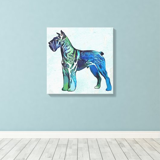 Schnauzer Hund Leinwanddruck (Insitu (Holzboden))